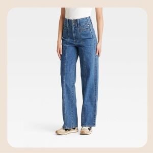 Universal Thread Women's High Rise Tailored Wide Leg Jeans Medium Wash Size 16 R